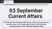 03 september 2022 CURRENT AFFAIRS क्वेश्चंस एंड आंसर | DAILY CURRENT AFFAIRS (PDF DOWNLOAD)