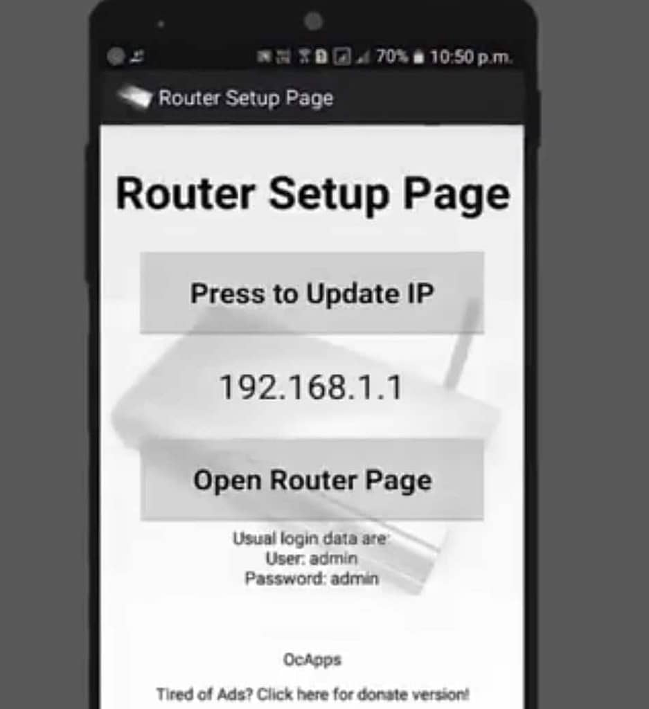 Router Setup Page 