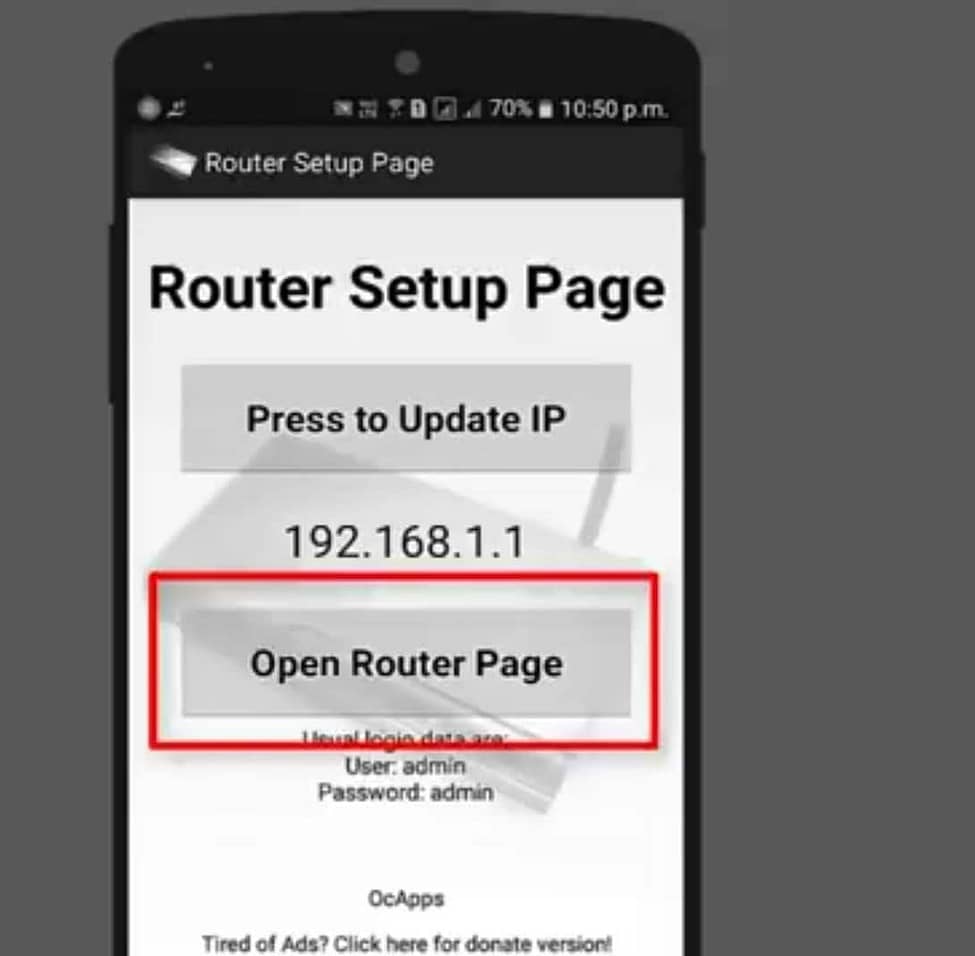 Open Router Page 