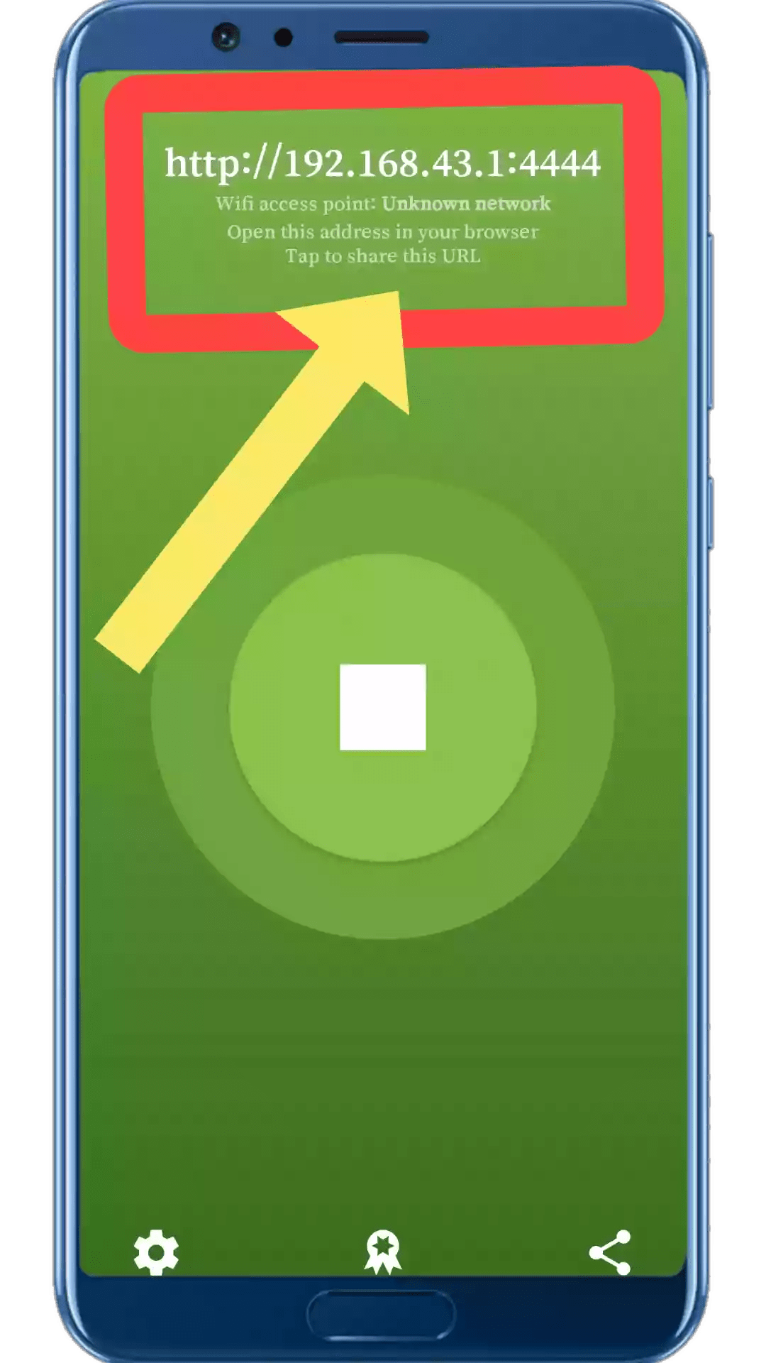 IP adress of Sweech-Wifi file transfer app.