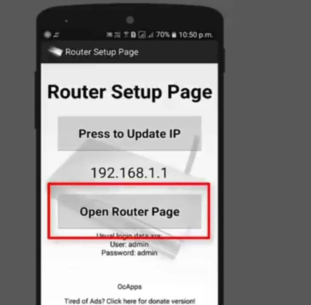 Open Router Page