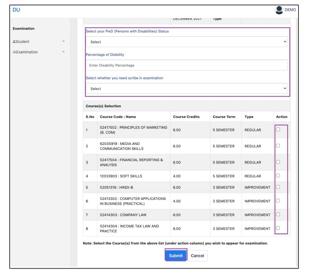 How To Fill Delhi University - DU Examination Form (Regular and Improvement courses)