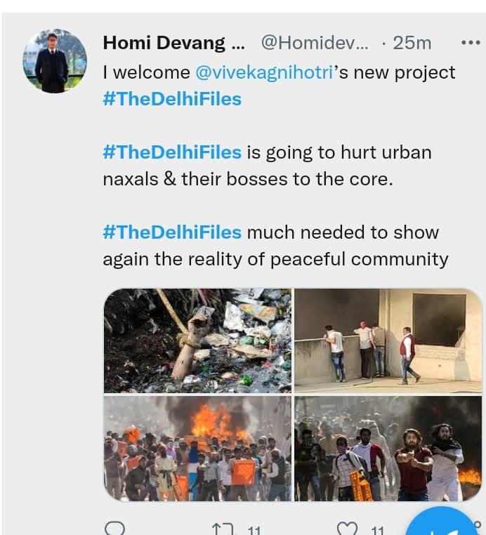 'THE DELHI files' a new movie announced by vivek ranjan agniyotri after the successfull movie 'the kashmir files'