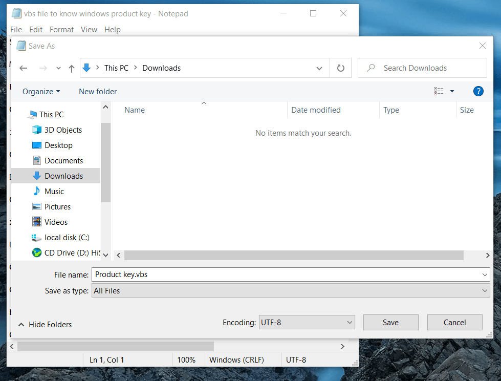 How to Find Windows Product Key Installed in your PC using Notepad