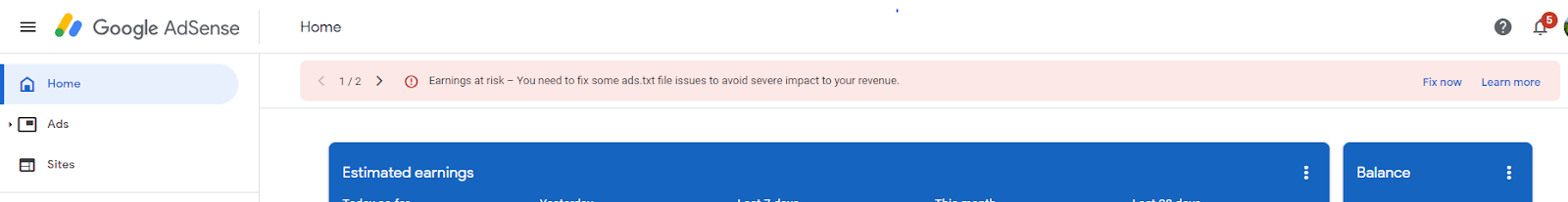 ‘Earnings at risk’ error message Earnings at risk – You need to fix some ads.txt file issues to avoid severe impact to your revenue. Google Adsense Error fix.